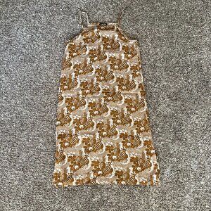 NWOT Ilana Kohn Clara Slip Dress Linen Pineapple Print